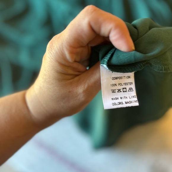 Shesrarr 4XL Smocked Boho Green Long Sleeve Dress - Picture 11 of 11